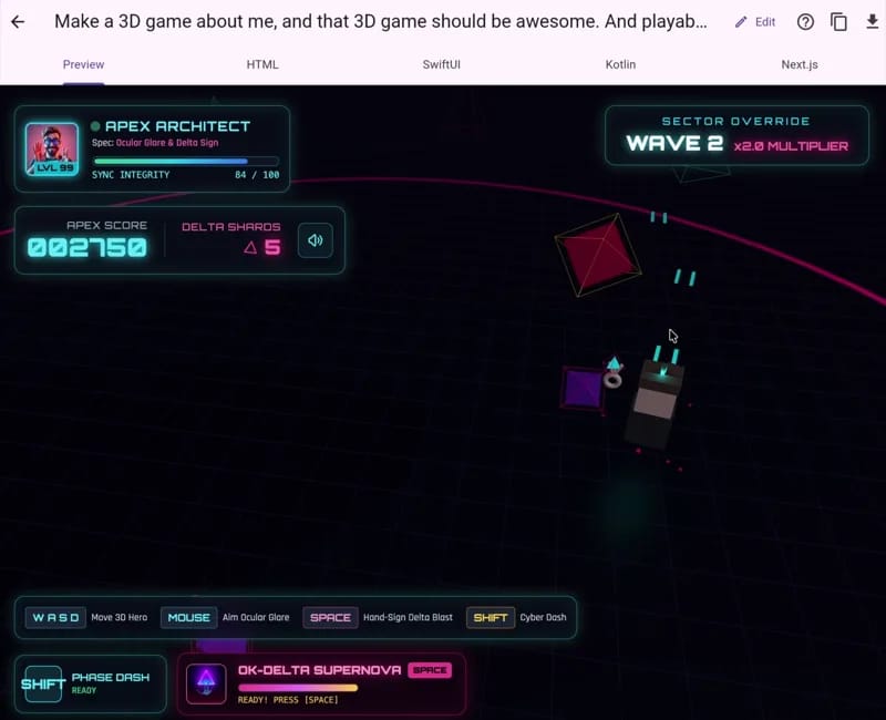 Glowbom 3D game result preview