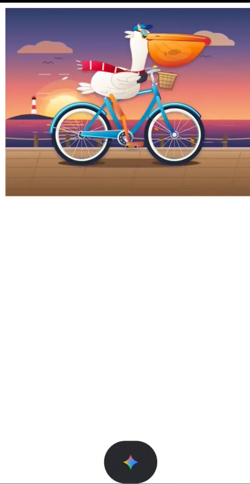 Pelican with a fish cycling result preview