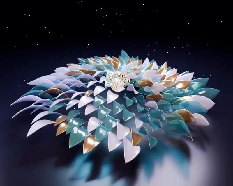 Crystal Petals with Blender Geometry Nodes result preview