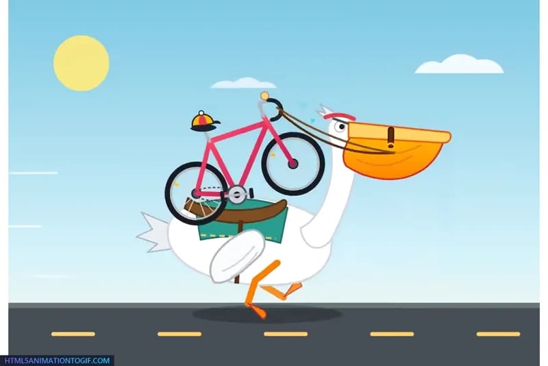 Bicycle riding a pelican result preview