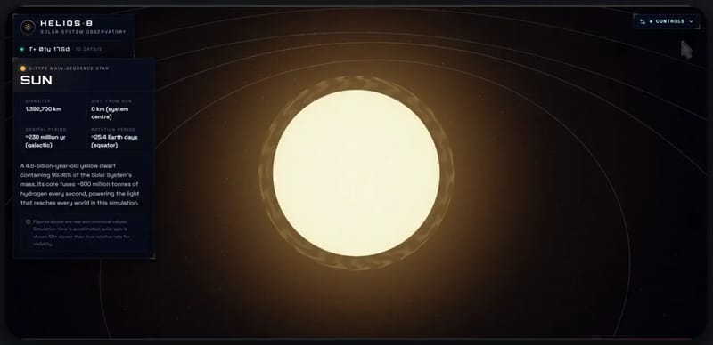 Interactive Solar System Model result preview
