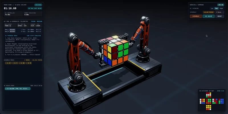 Robot Arms Solving a Rubik's Cube result preview