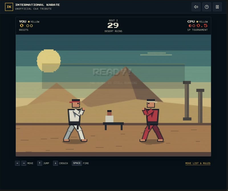 International Karate for C64 result preview