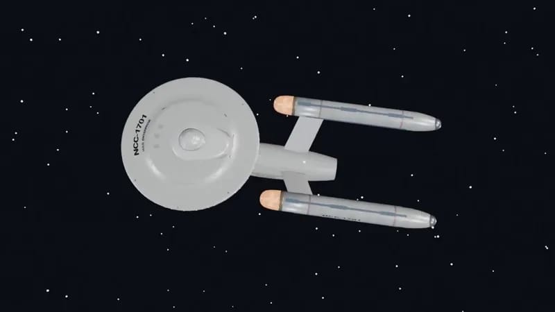 USS Enterprise in Blender result preview