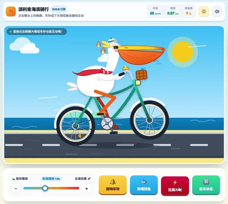 Pelican cycling SVG result preview