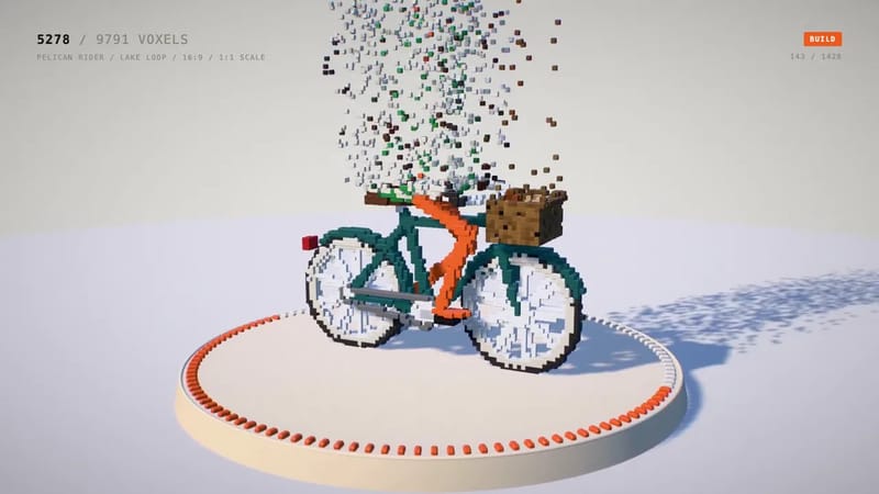 Voxel-to-Realistic Pelican on a Bicycle result preview