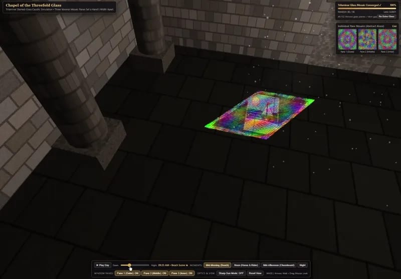 Stained glass projector result preview