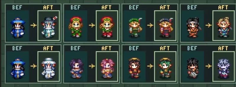Dot Test — Character Sprite Transformations result preview