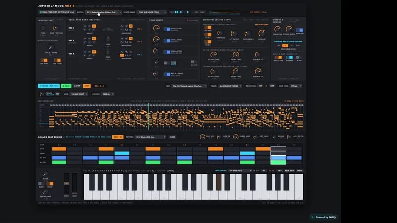 Jupiter Moog synthesizer result preview