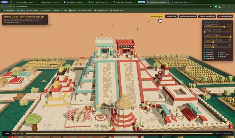 Ancient Aztec voxel city result preview