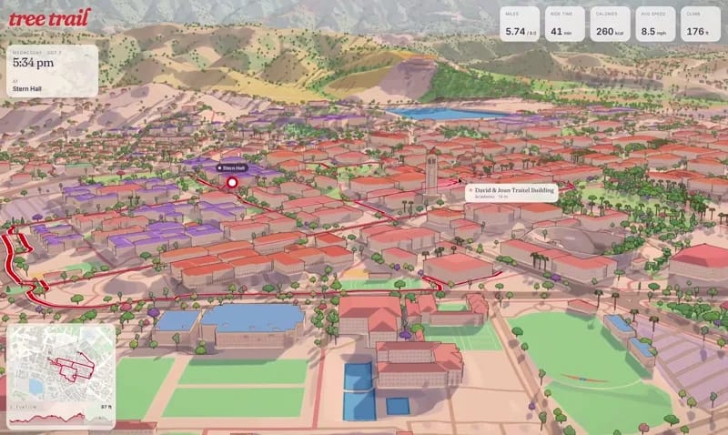Stanford cycling map result preview