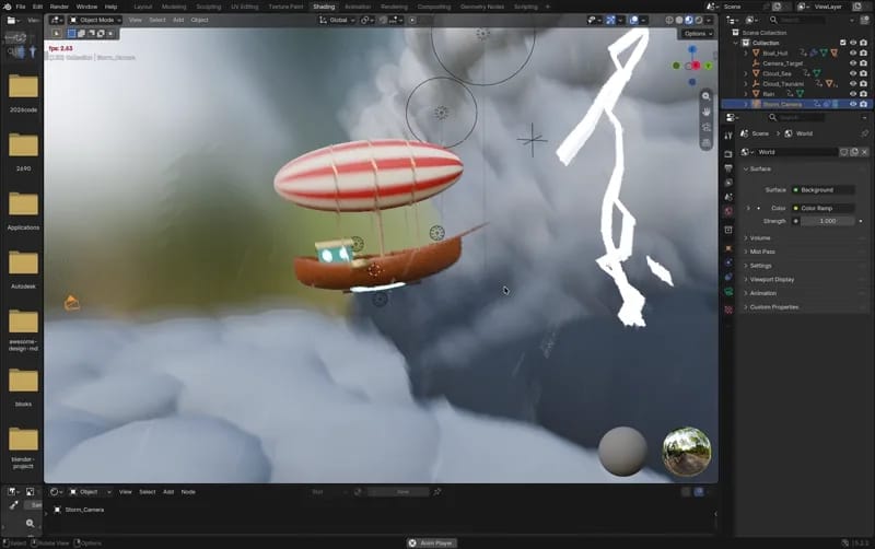 Blender airship with Argon and Claude result preview