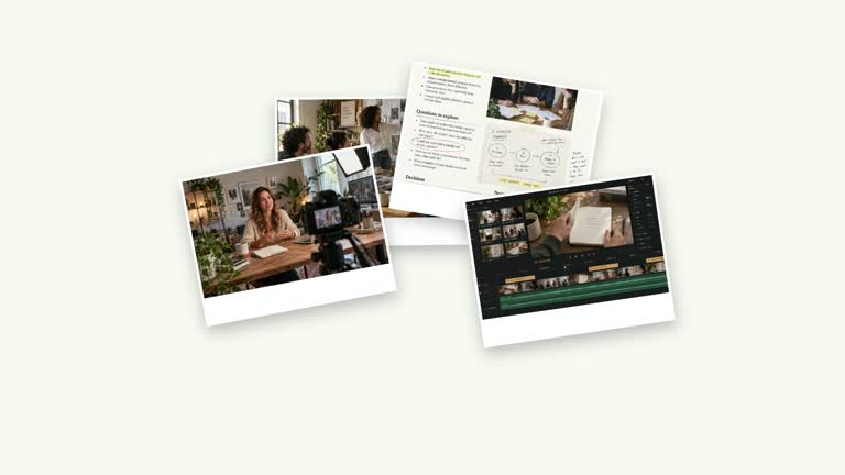 CreatorMotion · Scattered Images to Presenter Wall result preview