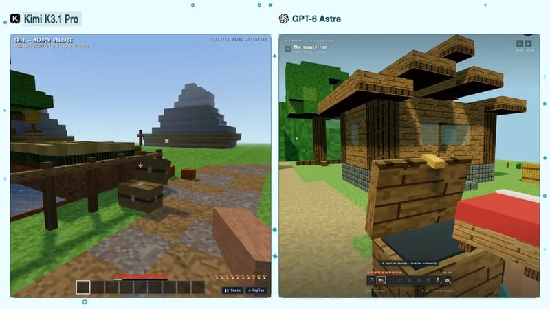 Full Minecraft-Style Browser Game: Kimi vs Astra result preview