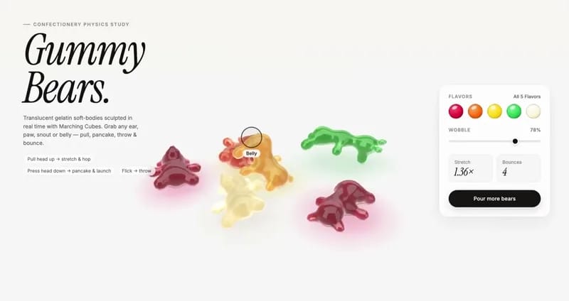 Gummy bears in Antigravity result preview