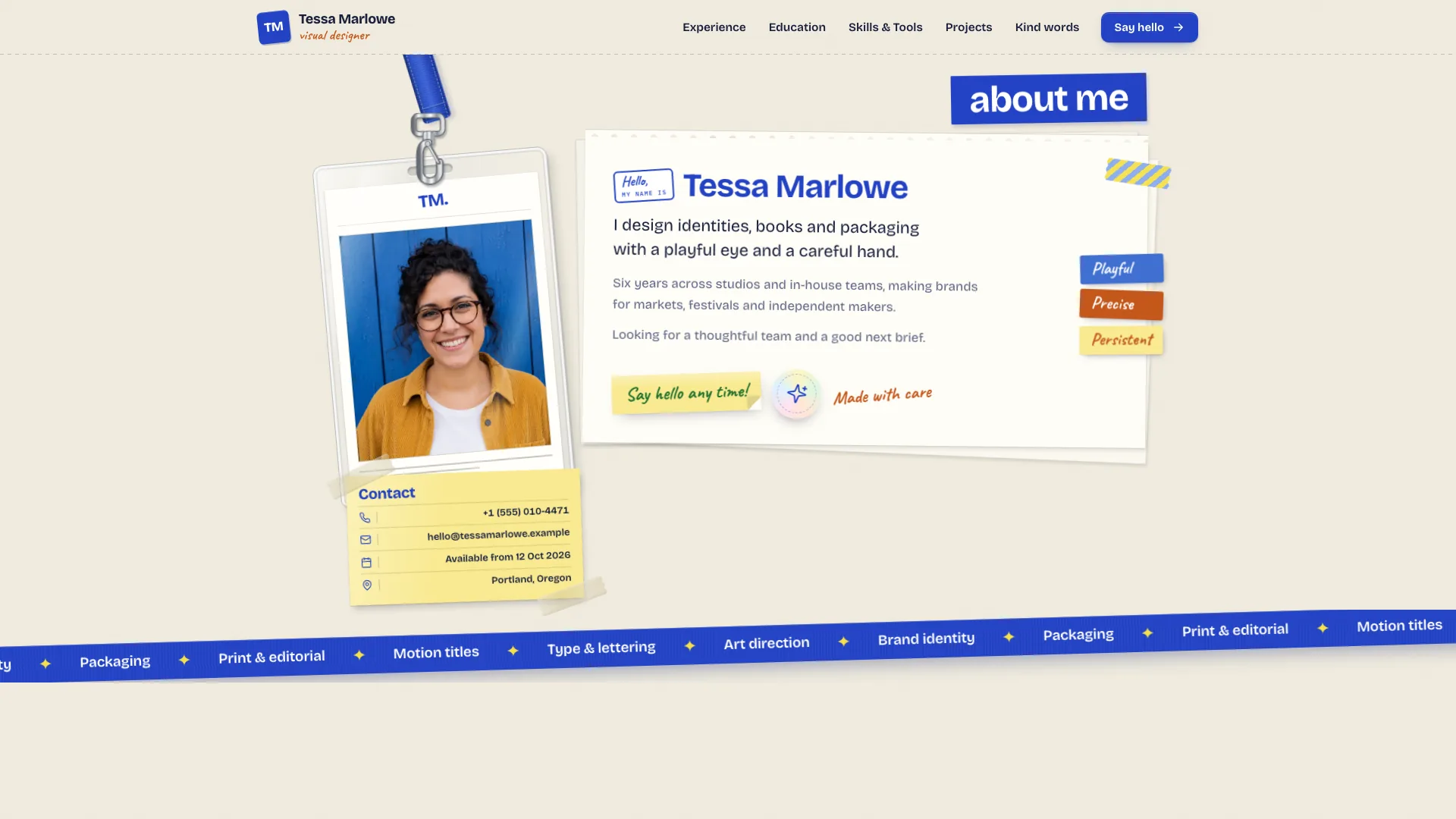 Scrapbook Resume Site result preview