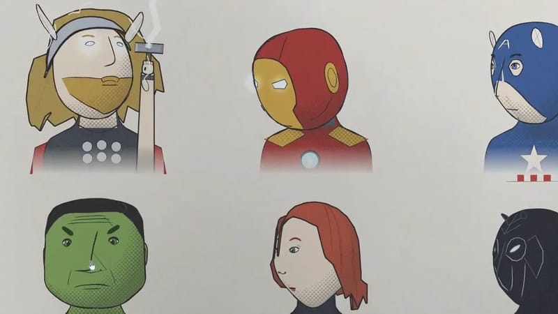 Marvel and DC heroes in pure JS result preview
