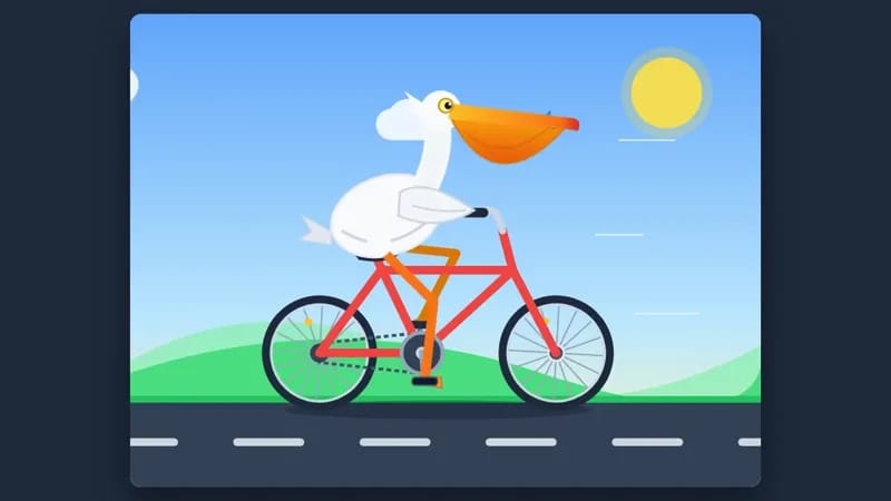 Pelican cycling SVG test result preview