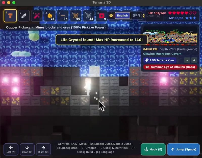 Terraria-inspired Flutter game result preview