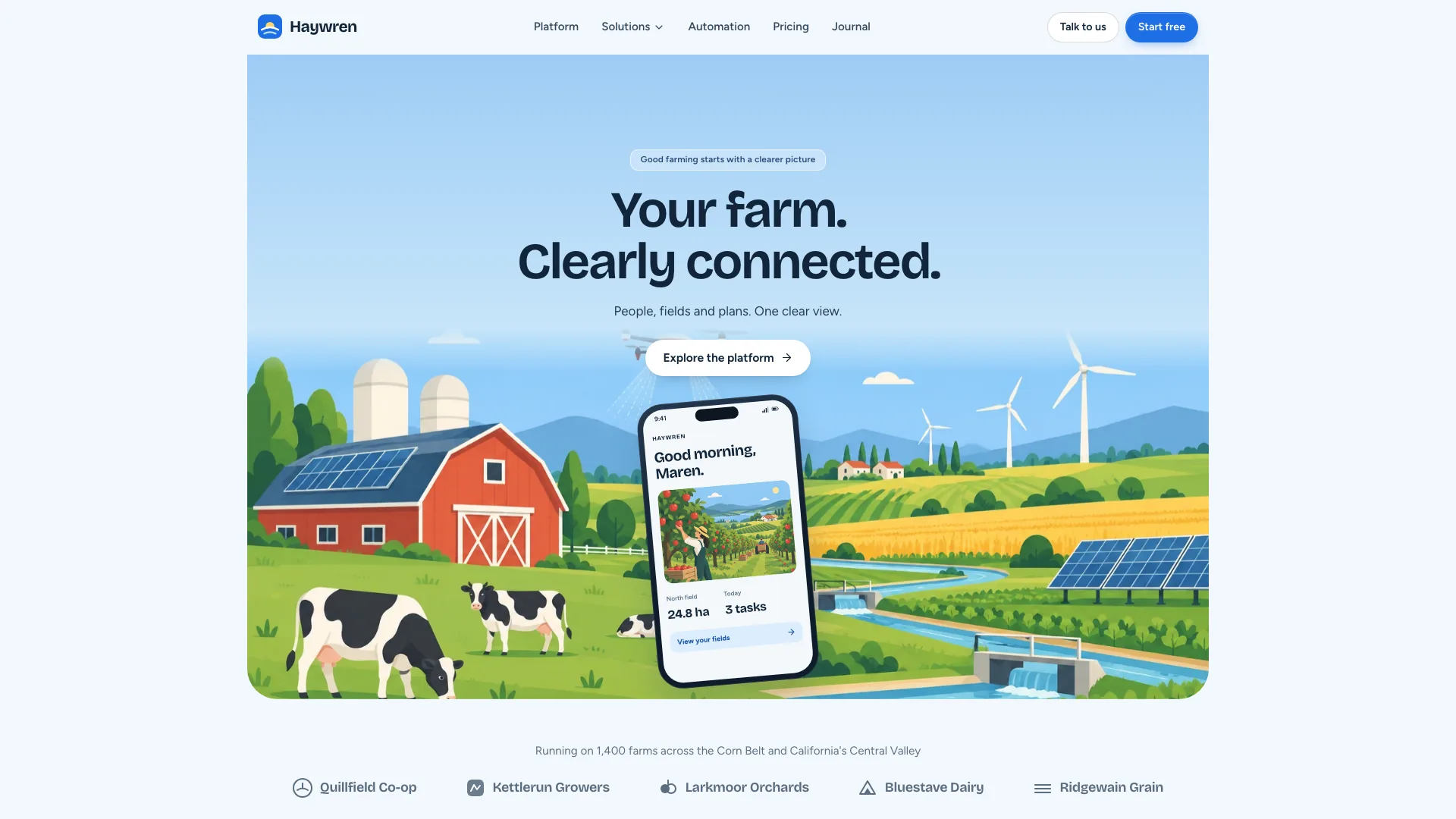 Illustrated Agritech App Landing result preview