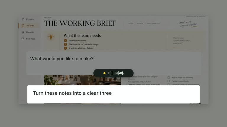 CreatorMotion · Voice Transcript Handoff result preview