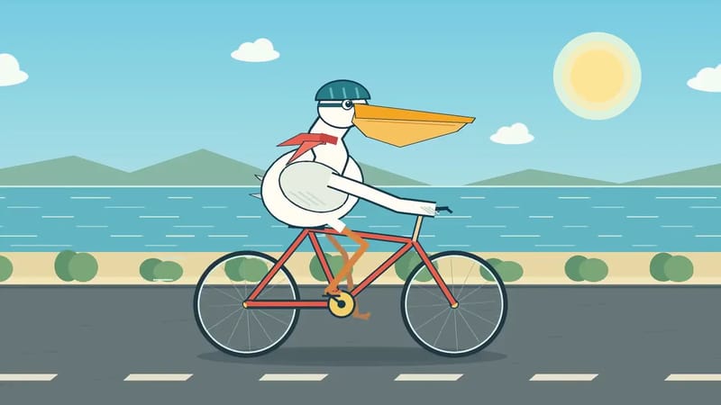 Cartoon Pelican on a Bicycle result preview