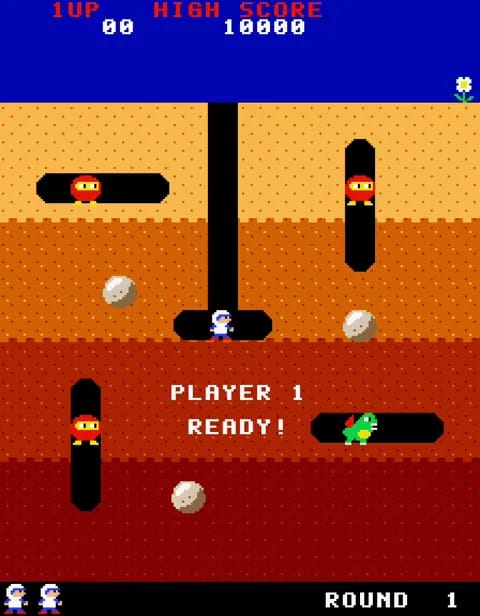 Dig Dug, rebuilt in one HTML file result preview