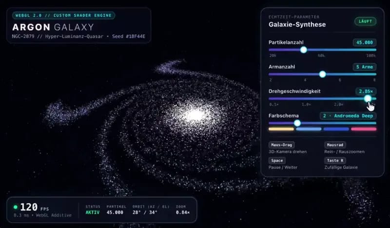 Particle galaxy result preview