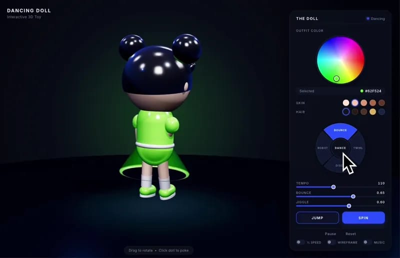 Dancing Doll with Customizable Motion result preview