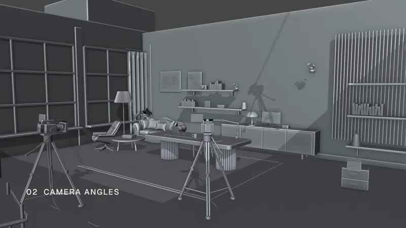 Blender desk setup result preview
