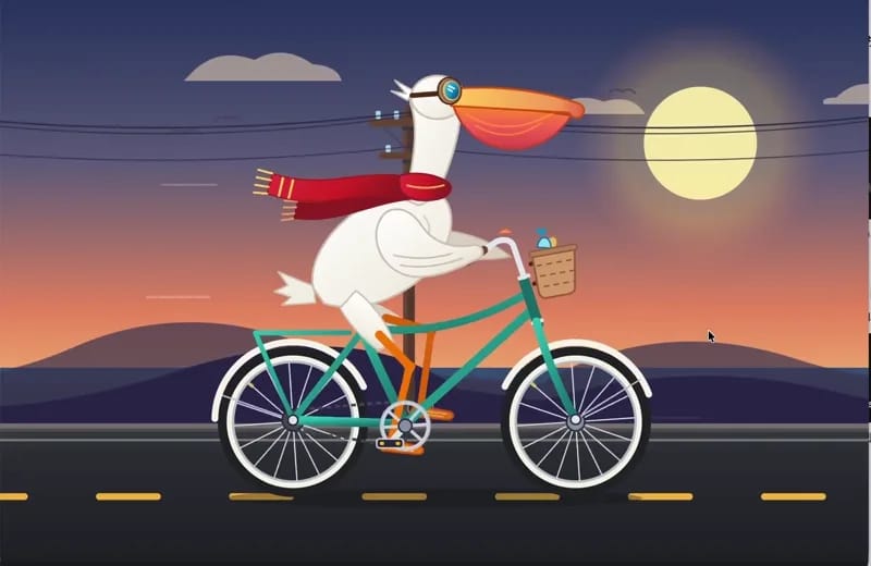 Cycling animation result preview