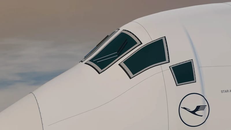 Boeing 747 above the Clouds in Blender result preview