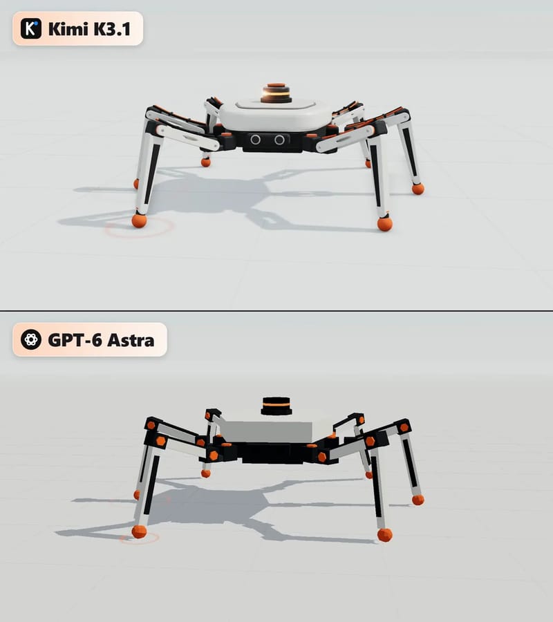 Six-Legged Robot: Kimi vs Astra result preview