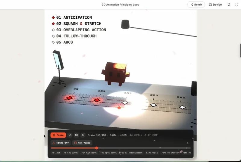 3D Animation Principles Loop result preview