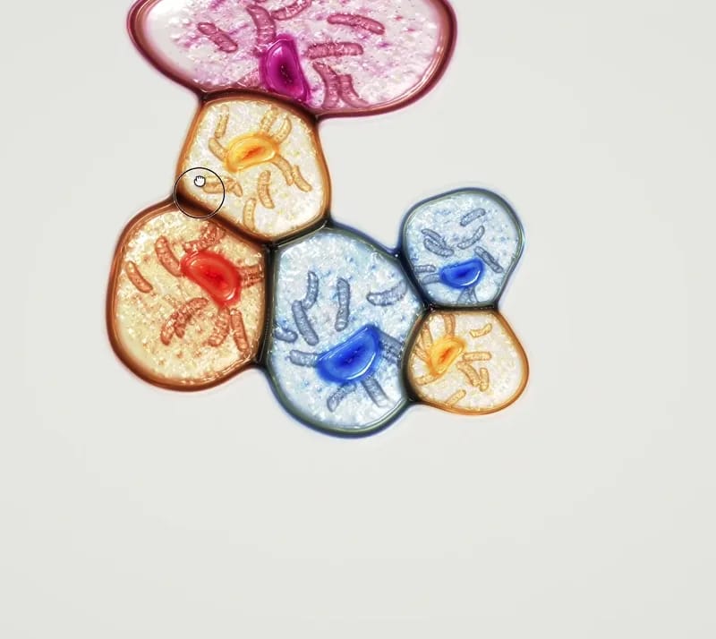 Interactive biological goop result preview