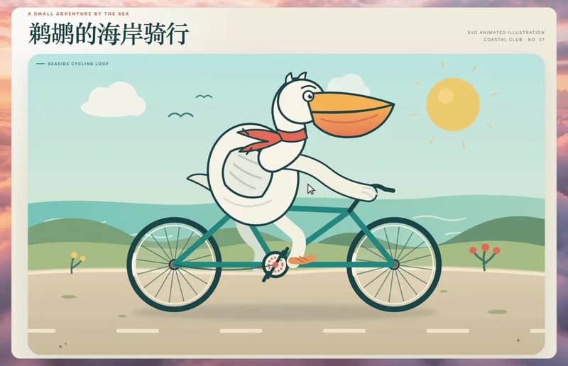 SVG Pelican on a Bike: Standard Mode result preview