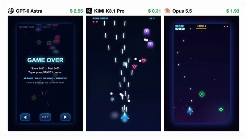 Galaxy Shooter Game: Three Models result preview