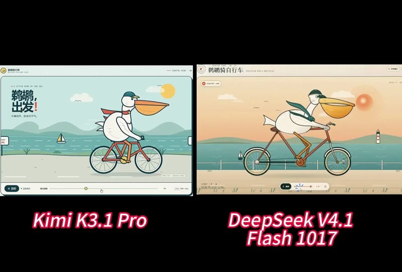 Pelican Animation: Kimi vs DeepSeek result preview