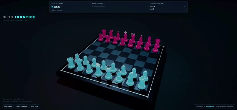 Neon 3D Chess Game result preview