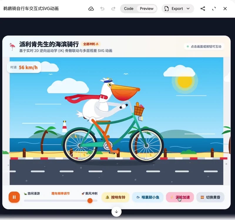 Pelican cycling SVG result preview
