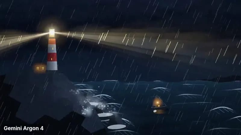 Lighthouse in a thunderstorm result preview