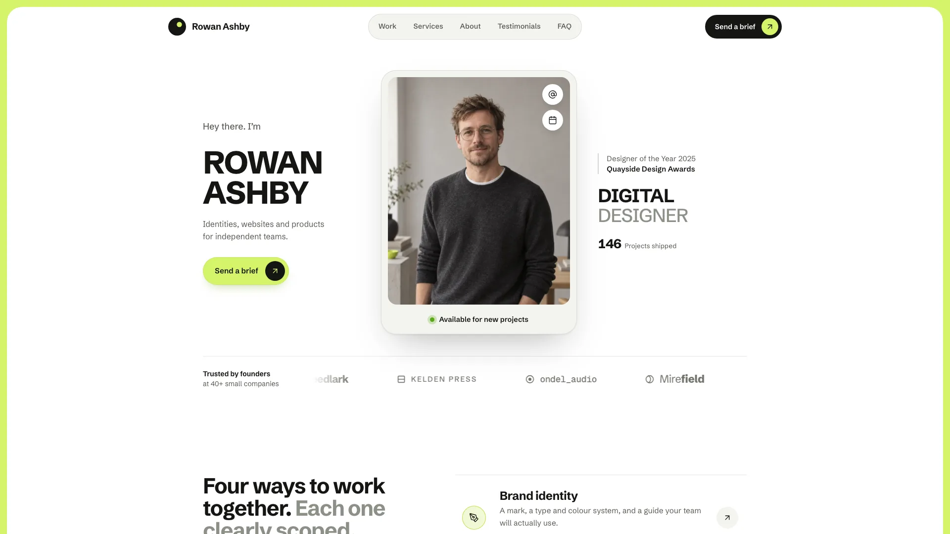 Lime-Frame Designer Portfolio result preview