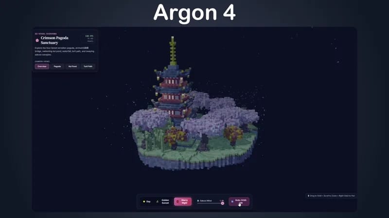 Voxel pagoda result preview