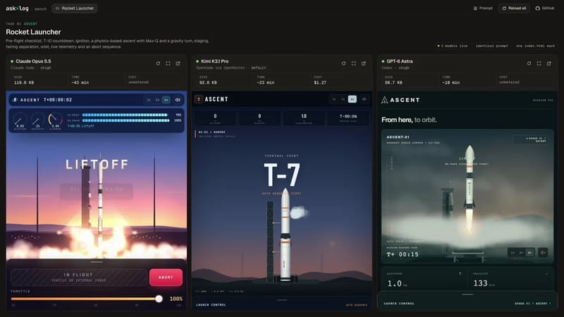 Rocket Launch Simulator: Three Models result preview