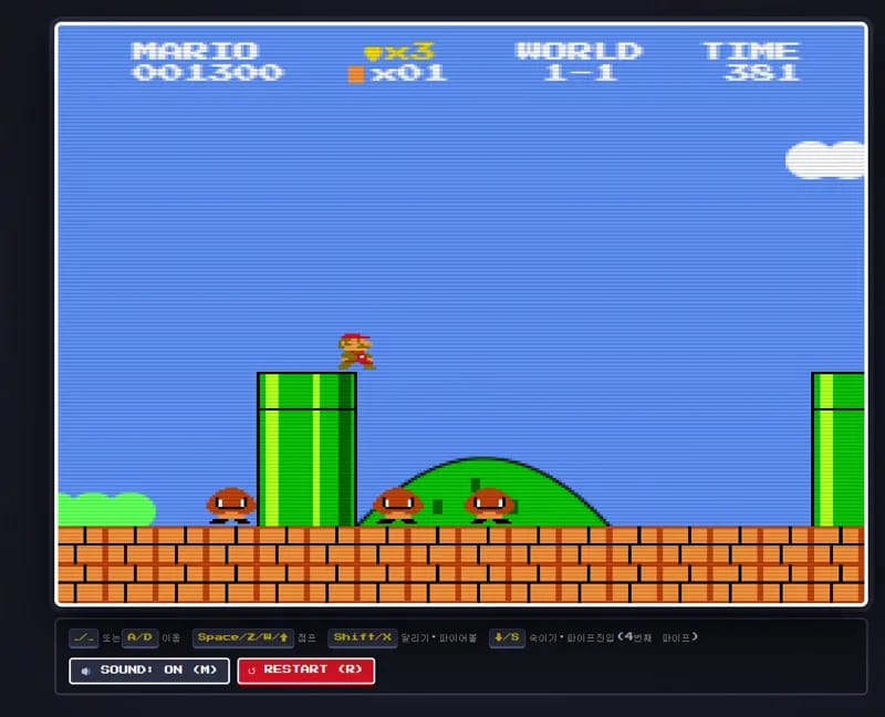 Mario Game Test result preview