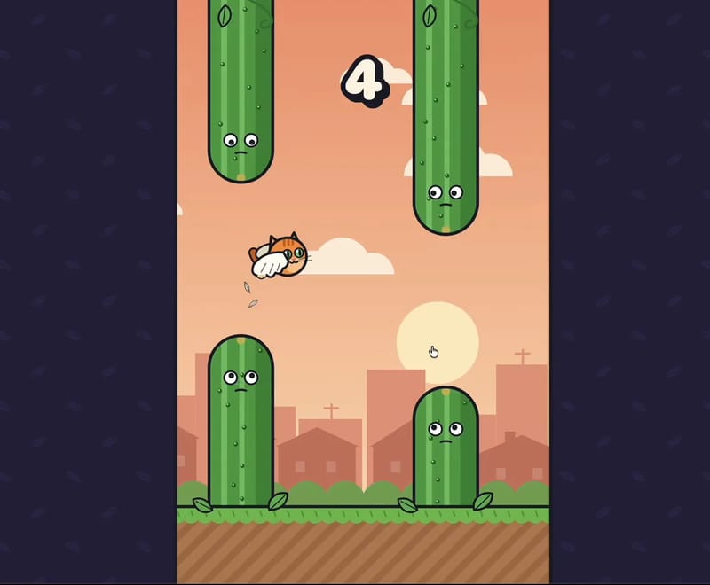 Flappy Cat Dodging Cucumbers result preview
