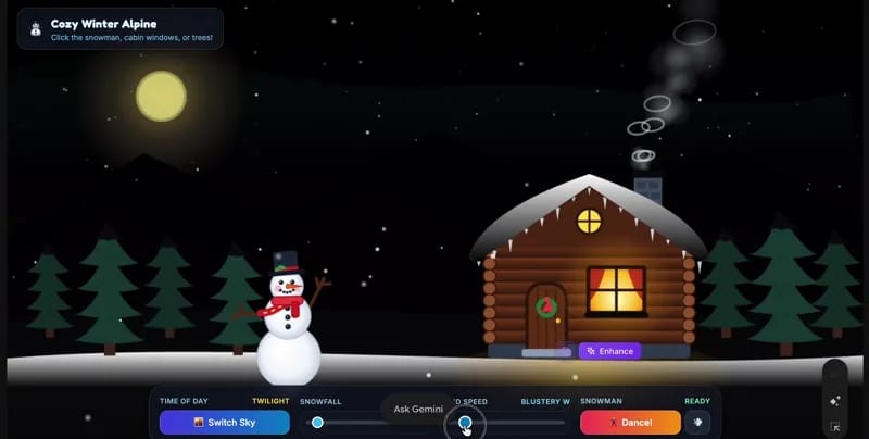 Interactive snowman result preview