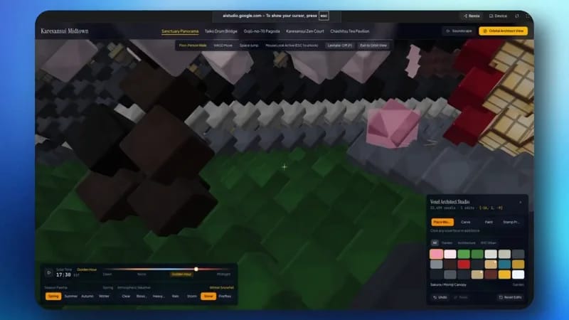 Voxel game result preview