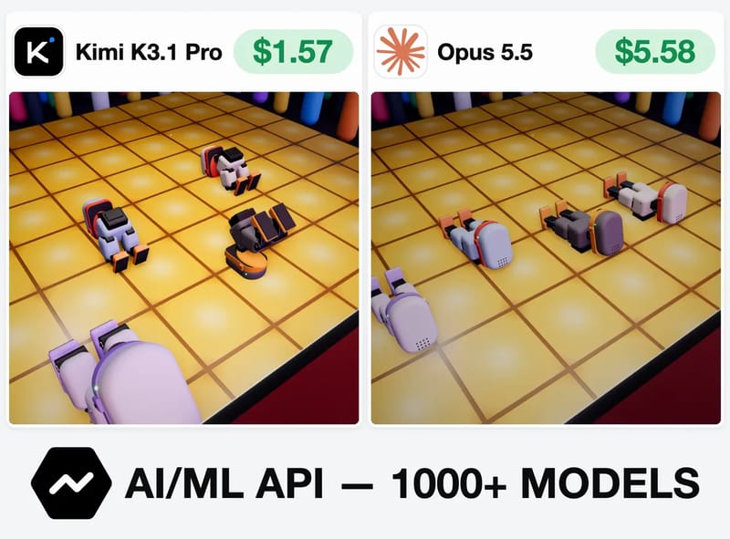 Robot Ducks: Kimi vs Opus result preview