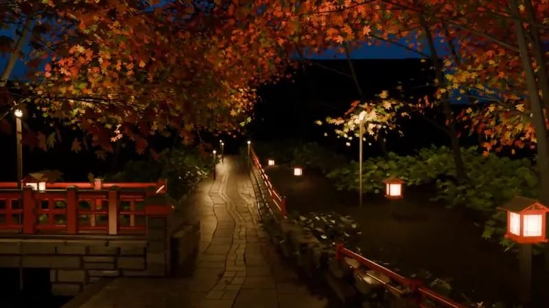 Lantern-Lit Autumn Garden Walk result preview